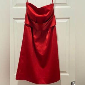 New York & Company strapless red cocktail dress.